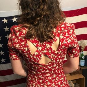 Vintage maxi dress cutout back sun dress